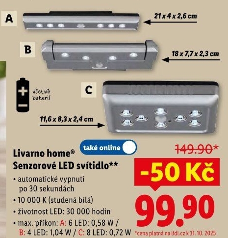 Senzorové LED světlo Livarno Home