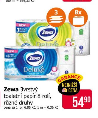 Zewa 3vrstvý toaletní papír 8 rolí, různé druhy