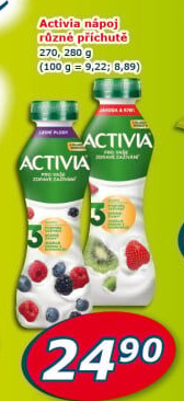Jogurtový nápoj Activia Danone