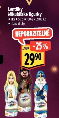 Čokoládové figurky vánoční s lentilkami Orion