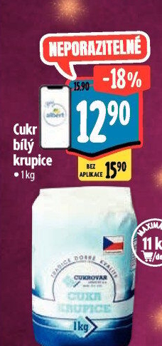 Cukr krupice Cukrovar Vrbátky