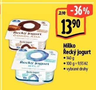 Ochucený jogurt řecký 0% Milko