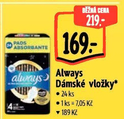 Vložky dámské Always