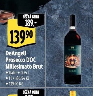 DeAngeli Prosecco DOC Millesimato Brut