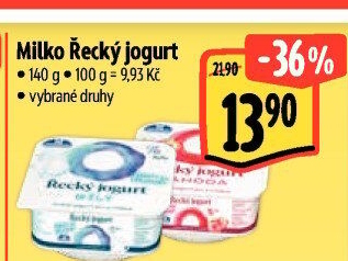 Ochucený jogurt řecký 0% Milko