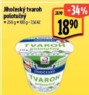 Tvaroh polotučný Jihočeský Madeta
