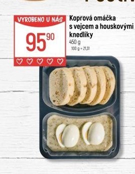 Koprová omáčka s vejcem a houskovými knedlíky
