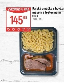 Rajská omáčka s hovězím masem a těstovinami