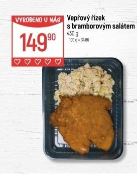 Vepřový řízek s bramborovým salátem