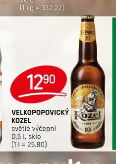 Velkopopovický Kozel světlé výčepní 0,5 l