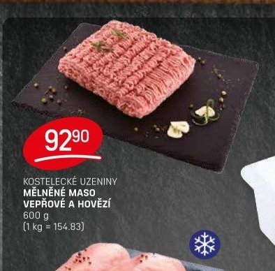 Kostelecké uzeniny mělněné maso vepřové a hovězí
