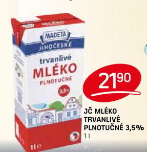 Mléko trvanlivé Jihočeské Madeta - 3,5% plnotučné