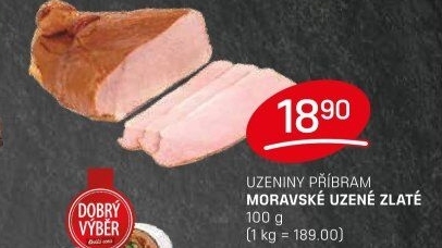 Moravské uzené zlatéPříbramská uzenina