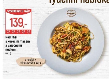 Pad Thai s kuřecím masem a vaječnými nudlemi
