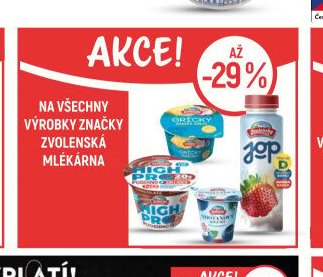 Výrobky značky Zvolenská mlékárna