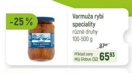 Varmuža rybí speciality různé druhy