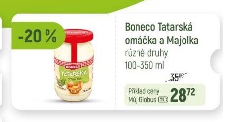 Boneco Tatarská omáčka a Majolka různé druhy