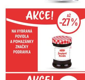 Povidla a pomazánky značky Podravka