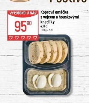 Koprová omáčka s vejcem a knedlíky Globus