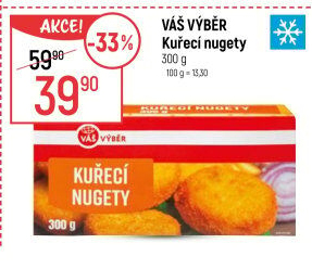 Kuřecí nugetky smažené mražené Váš Výběr