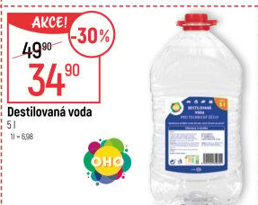 Voda destilovaná OHO