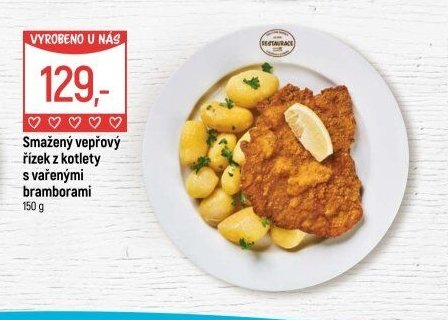 Smažený vepřový řízek z kotlety s vařenými bramborami - Globus akcniletaky.com