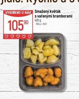 Smažený květák s vařenými brambory Globus