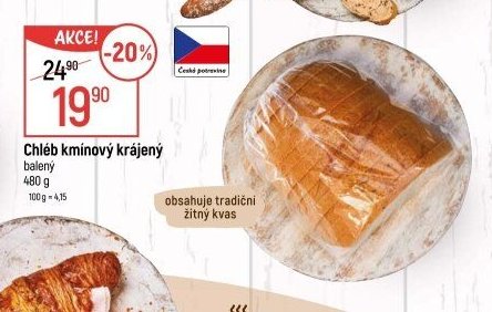 Chléb kmínový krájený