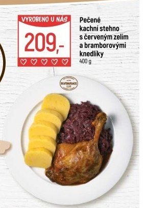 Pečené kachní stehno s červeným zelím a bramborovými knedlíky - Globus akcniletaky.com