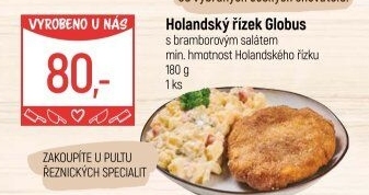 Holandský řízek s bramborovým salátem Globus