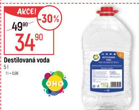 Voda destilovaná OHO