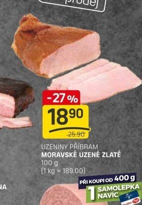 UZENINY PŘÍBRAM MORAVSKÉ UZENÉ ZLATÉ