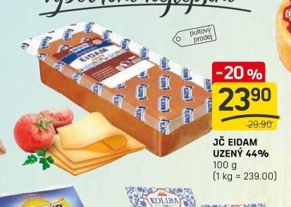 JČ EIDAM UZENÝ 44% 100 g