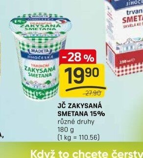 JČ ZAKYSANÁ SMETANA 15% různé druhy 180 g