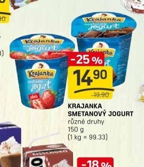 KRAJANKA SMETANOVÝ JOGURT různé druhy 150 g