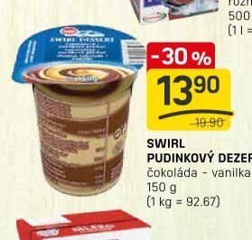 SWIRL PUDINKOVÝ DEZERT čokoláda - vanilka 150 g