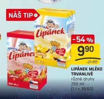 LIPÁNEK MLÉKO TRVANLIVÉ různé druhy 250 ml