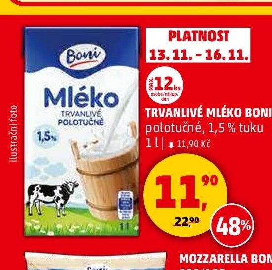Trvanlivé mléko Boni