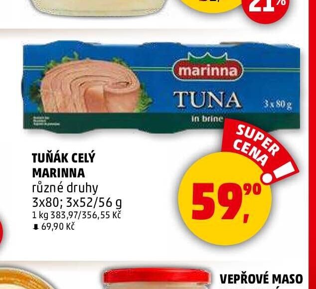 TUŇÁK CELÝ MARINNA