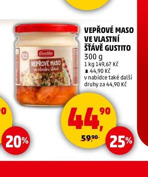 VEPŘOVÉ MASO VE VLASTNÍ ŠŤÁVĚ GUSTITO