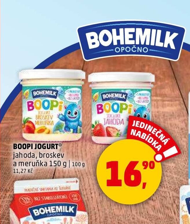 BOOPI JOGURT jahoda, broskev a meruňka