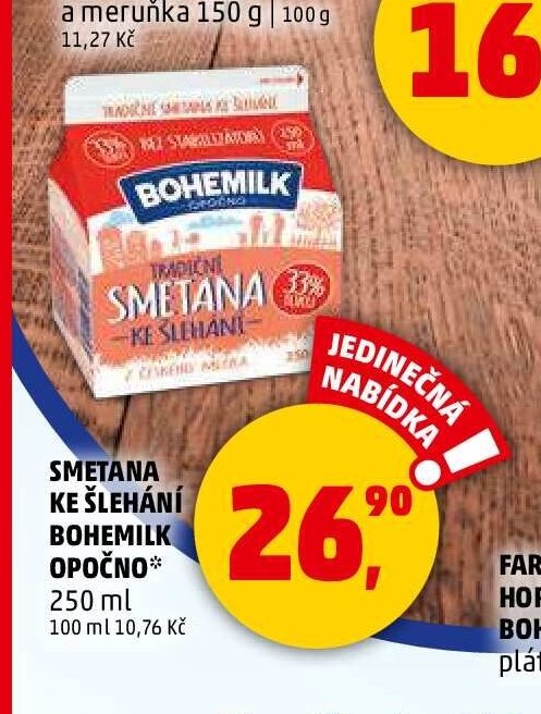 SMETANA KE ŠLEHÁNÍ BOHEMILK