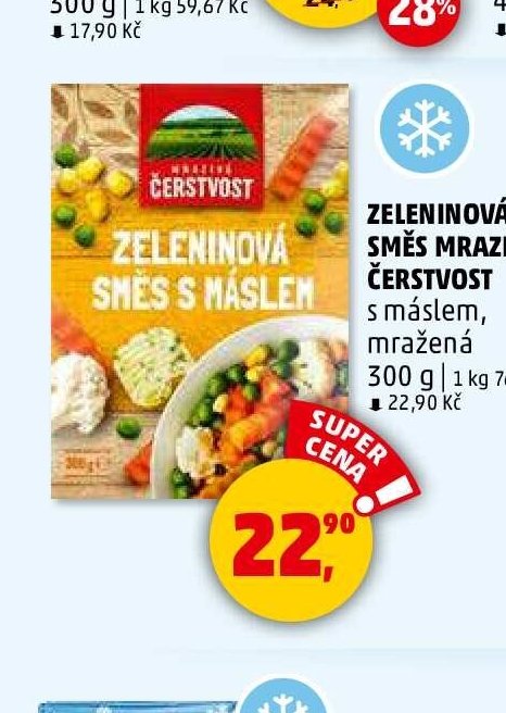 ZELENINOVÁ SMĚS MRAŽENÁ ČERSTVOST s máslem, mražená