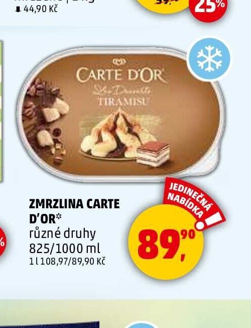 ZMRZLINA CARTE D'OR různé druhy