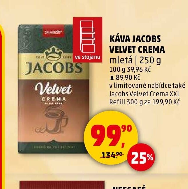 KÁVA JACOBS VELVET CREMA mletá | 250 g