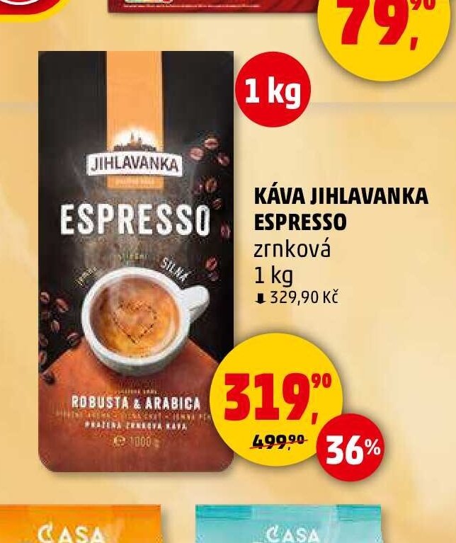 KÁVA JIHLAVANKA ESPRESSO zrnková 1 kg