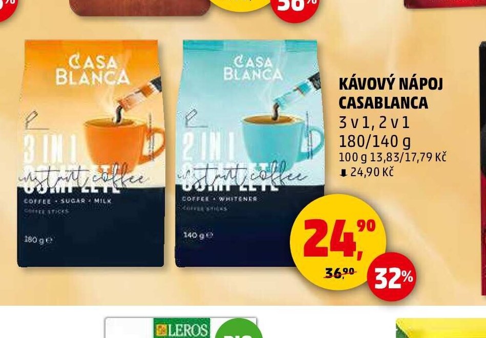 KÁVOVÝ NÁPOJ CASABLANCA 3 v 1, 2 v 1 180/140 g