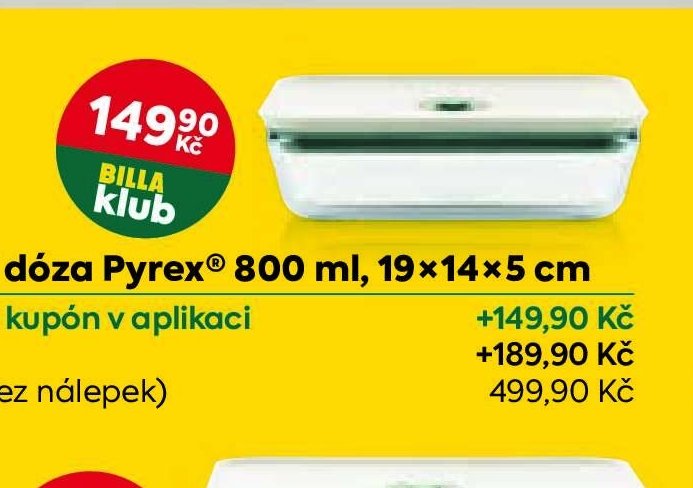 Vakuovací dóza Pyrex 800 ml, 19x14x5 cm