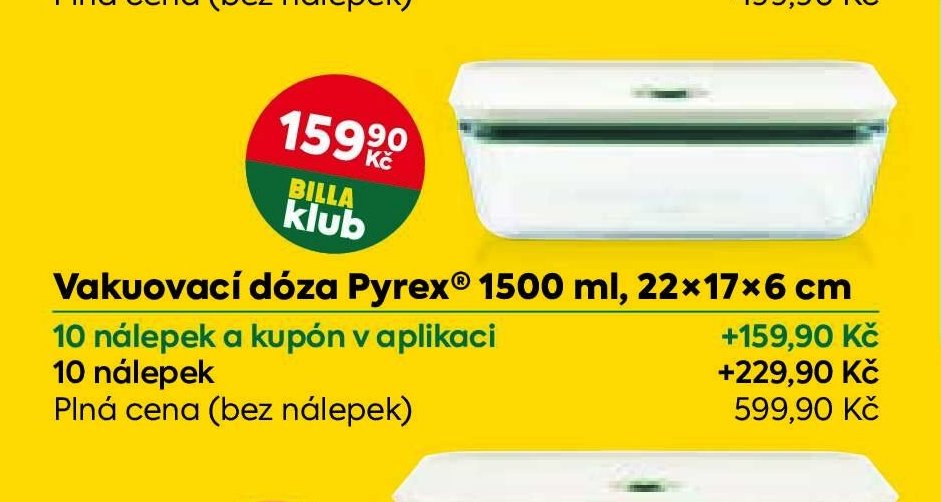 Vakuovací dóza Pyrex 1500 ml, 22x17x6 cm