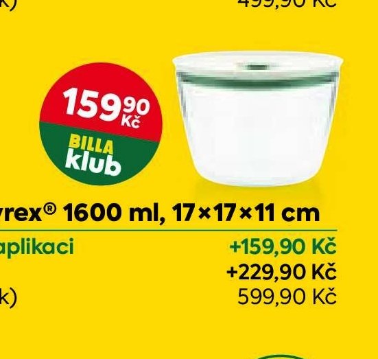 Vakuovací dóza Pyrex 1600 ml, 17x17x11 cm